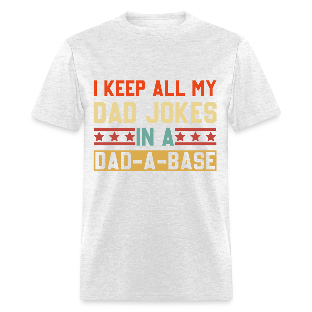 Dad Joke Dad-A-Base T-Shirt (Geek Dad Humor Tee) Color: light heather gray