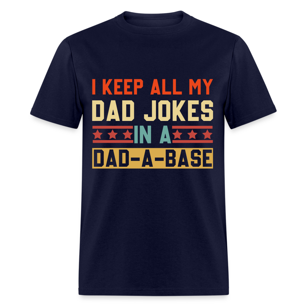 Dad Joke Dad-A-Base T-Shirt (Geek Dad Humor Tee) Color: navy