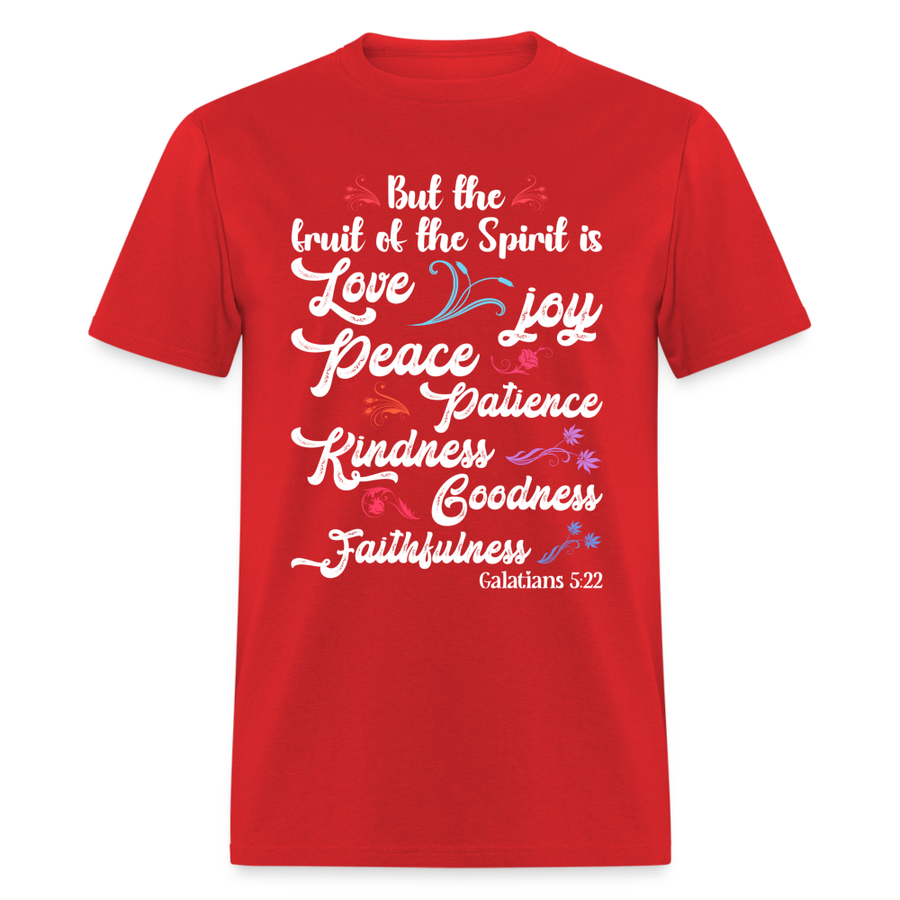 Galatians 5:22 T-Shirt - The Fruit of the Spirit is Love Color: red
