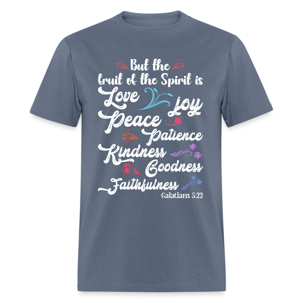 Galatians 5:22 T-Shirt - The Fruit of the Spirit is Love Color: denim