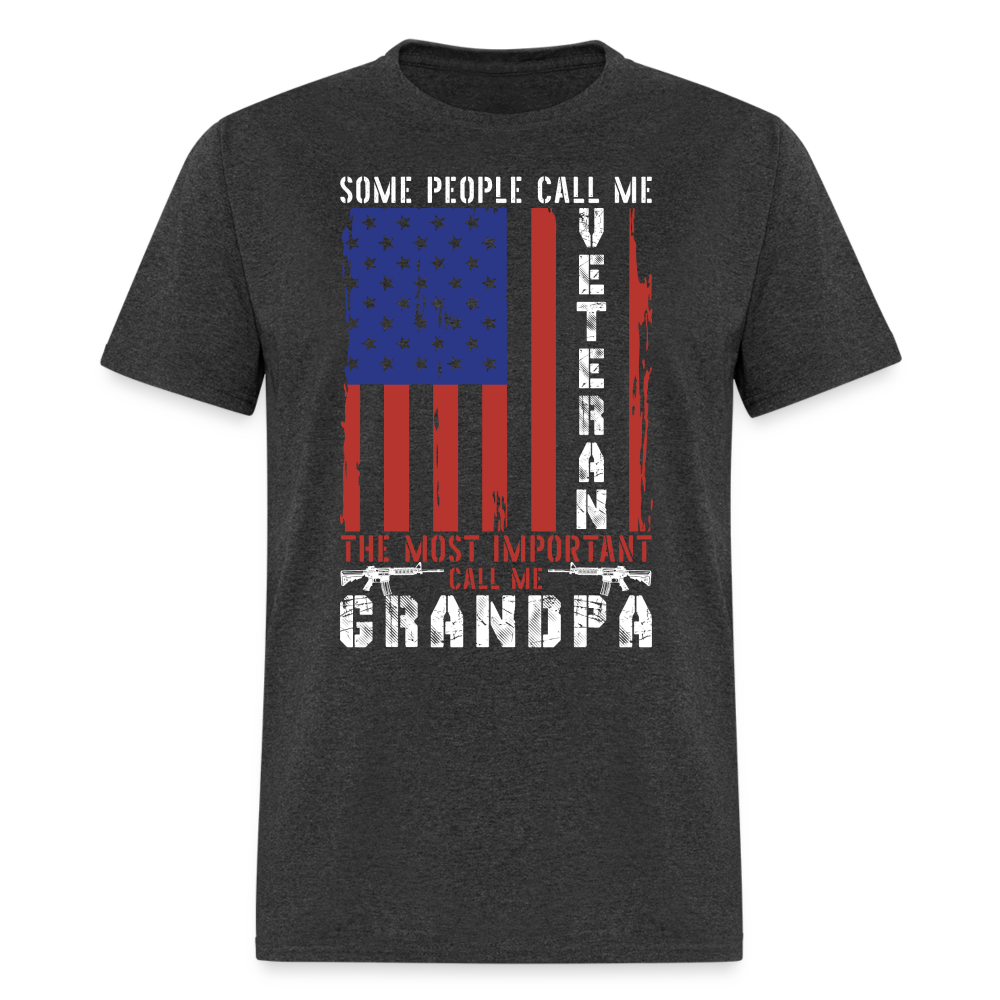 Grandpa Veteran T-Shirt Color: heather black