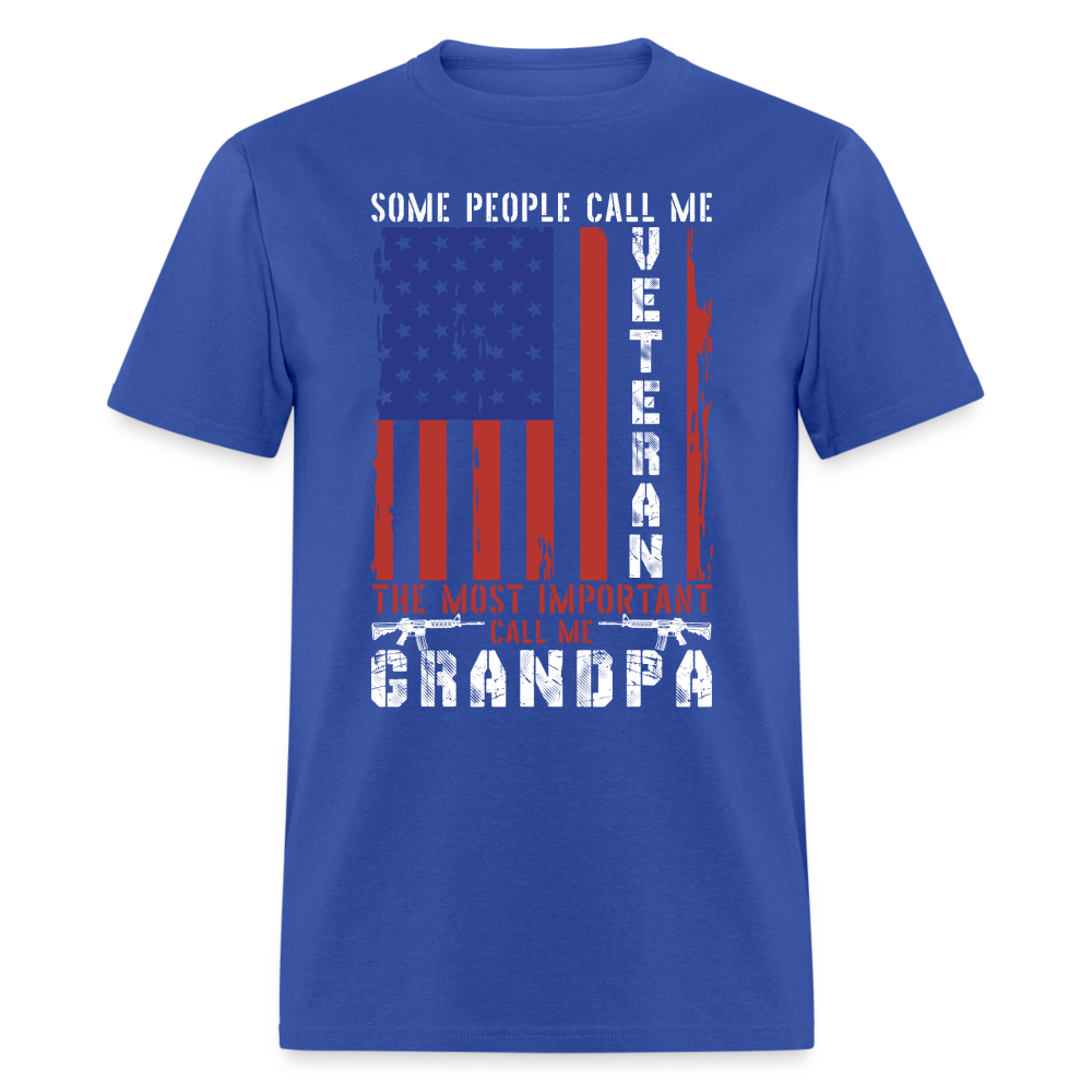 Grandpa Veteran T-Shirt Color: royal blue