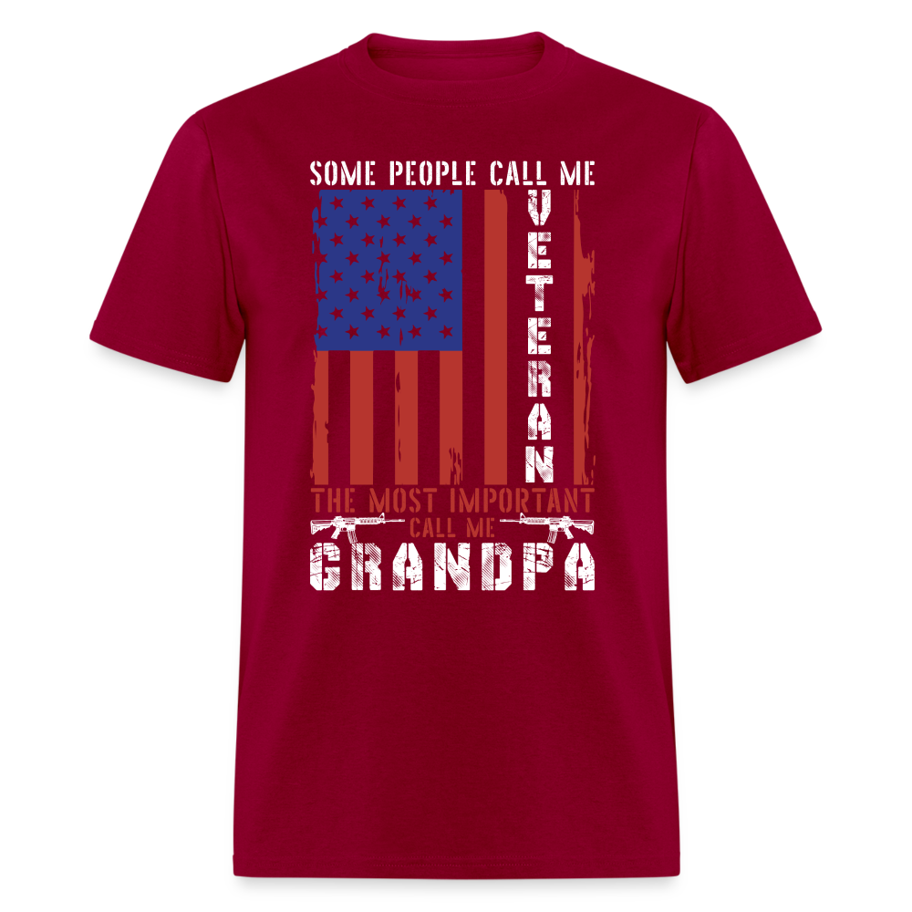 Grandpa Veteran T-Shirt Color: dark red
