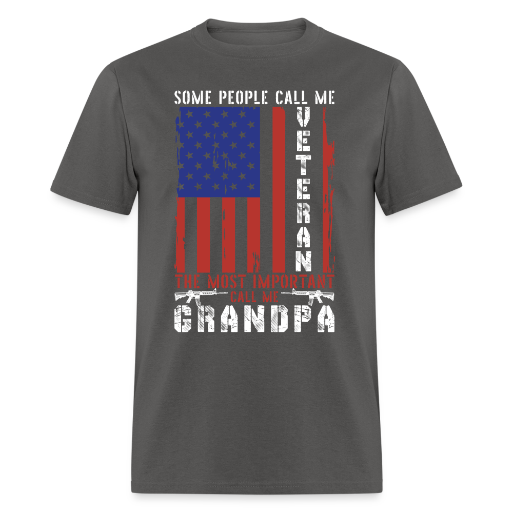 Grandpa Veteran T-Shirt Color: charcoal