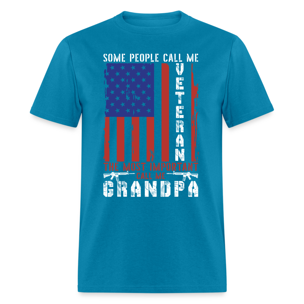 Grandpa Veteran T-Shirt Color: turquoise