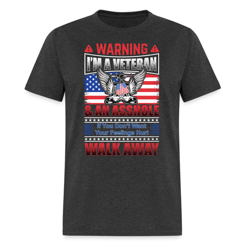 Warning I'm A Veteran T-Shirt - heather black