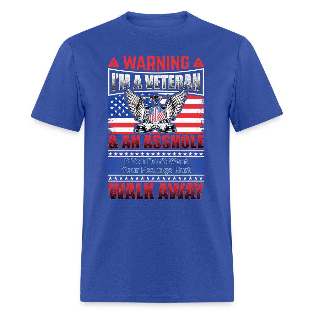 Warning I'm A Veteran T-Shirt - royal blue