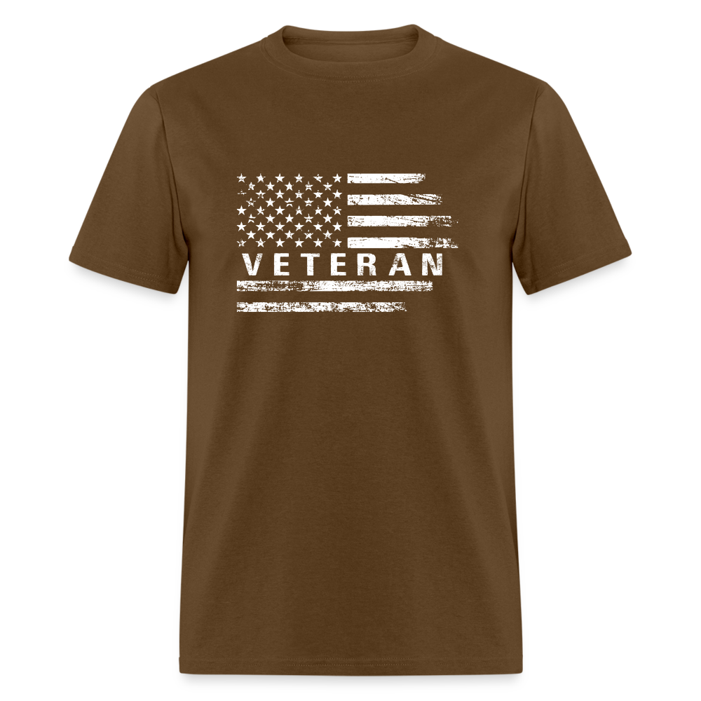 Veteran T-Shirt with Flag - brown