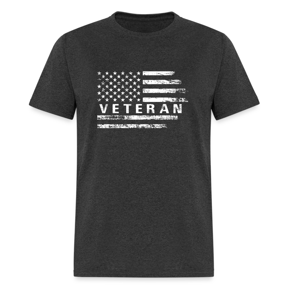 Veteran T-Shirt with Flag - heather black