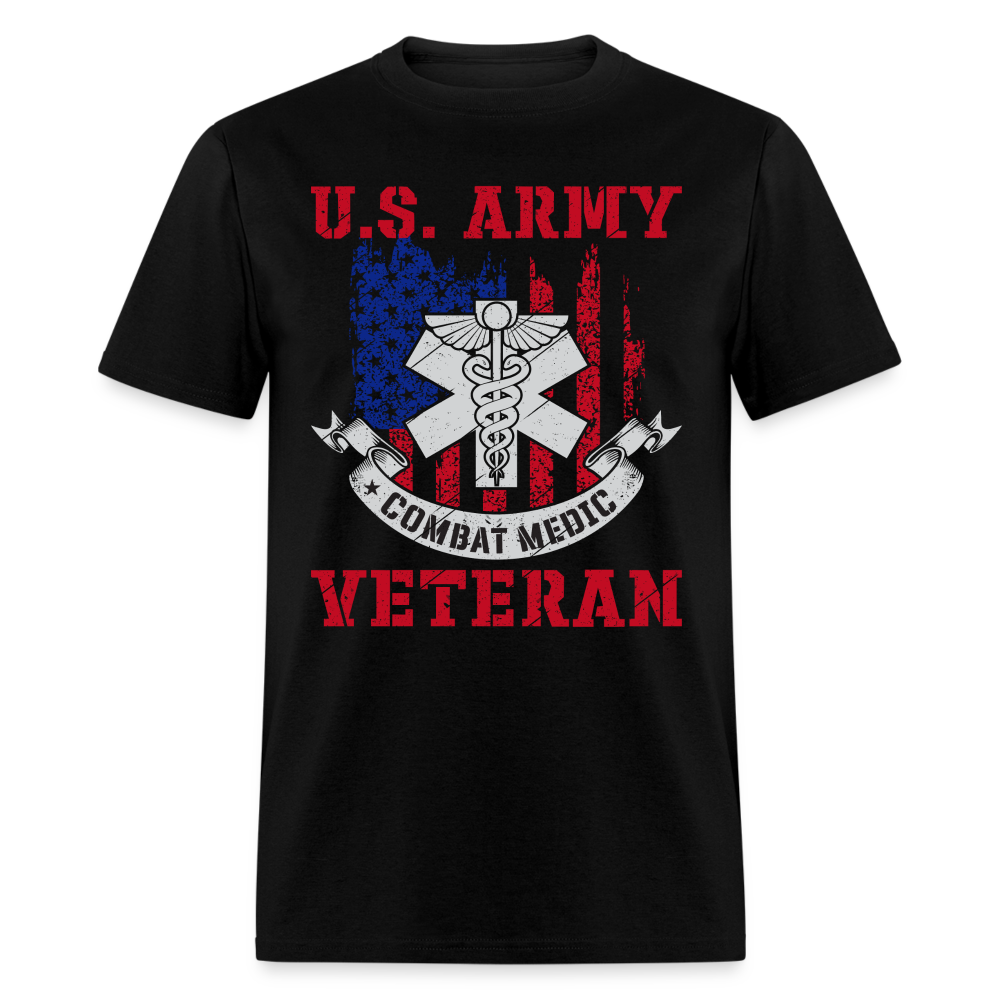 US Army Combat Medic Veteran T-Shirt Color: black