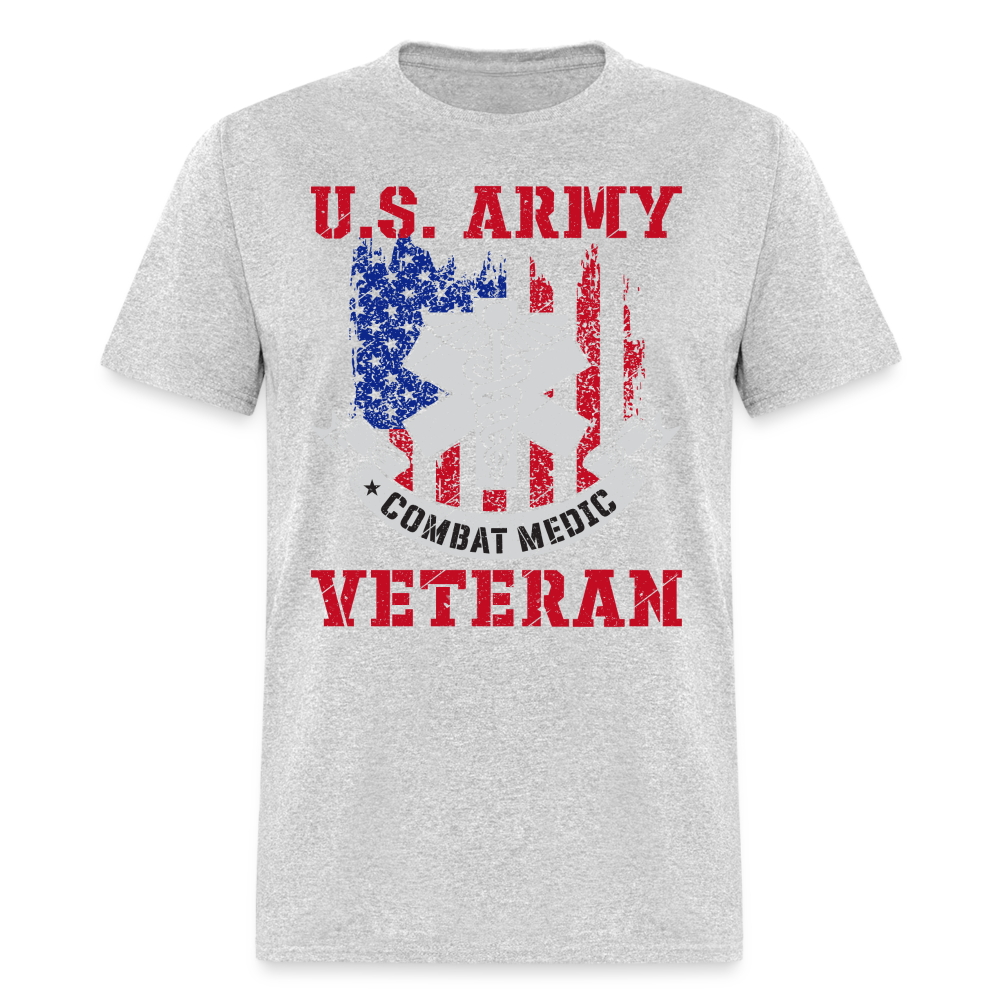 US Army Combat Medic Veteran T-Shirt Color: heather gray