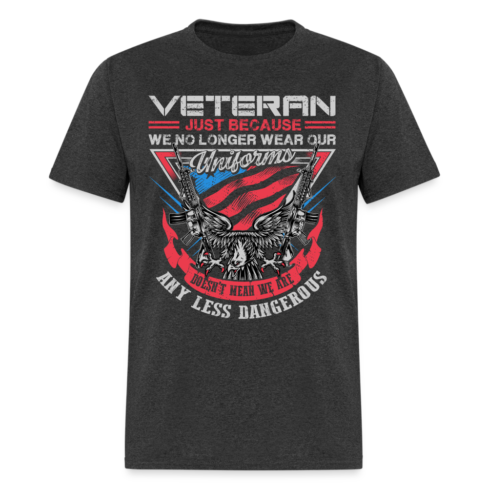 No Uniform Not Less Dangerous Veteran T-Shirt - heather black