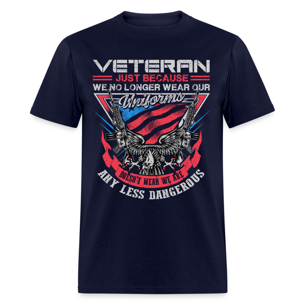 No Uniform Not Less Dangerous Veteran T-Shirt Color: navy