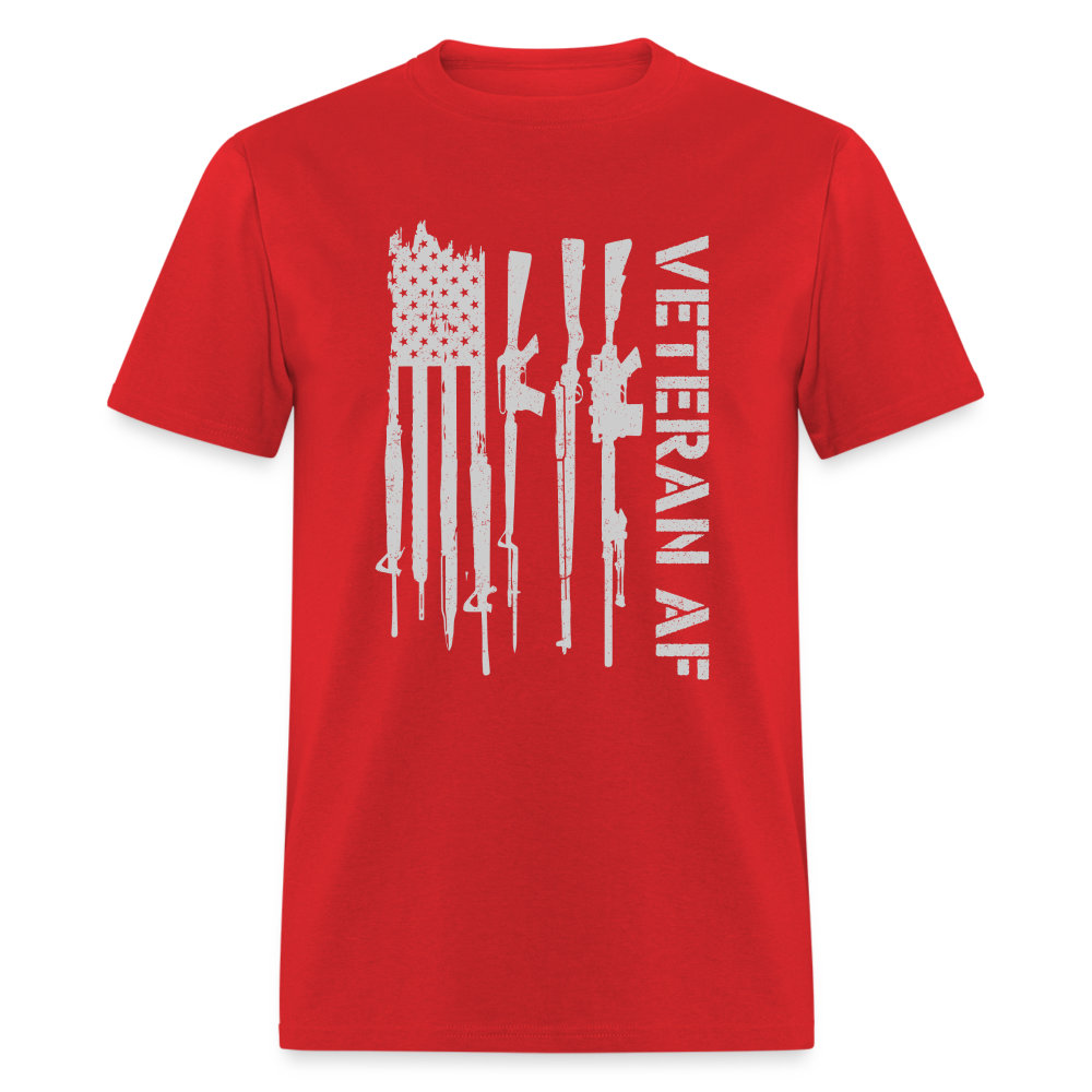 Veteran AF (with Flag) T-Shirt Color: red