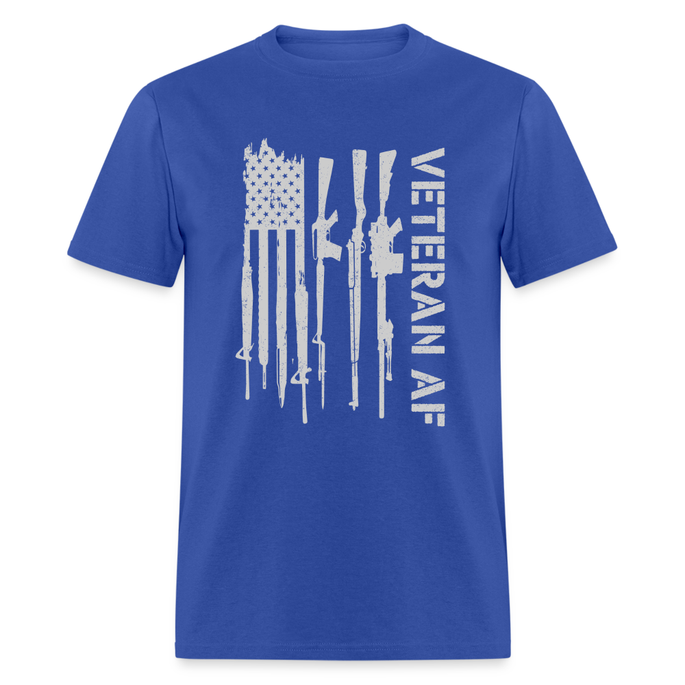 Veteran AF (with Flag) T-Shirt Color: royal blue