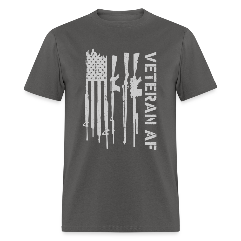 Veteran AF (with Flag) T-Shirt Color: charcoal