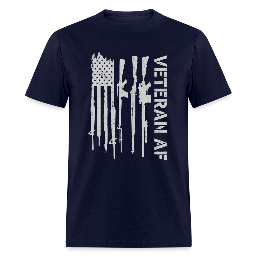 Veteran AF (with Flag) T-Shirt Color: navy