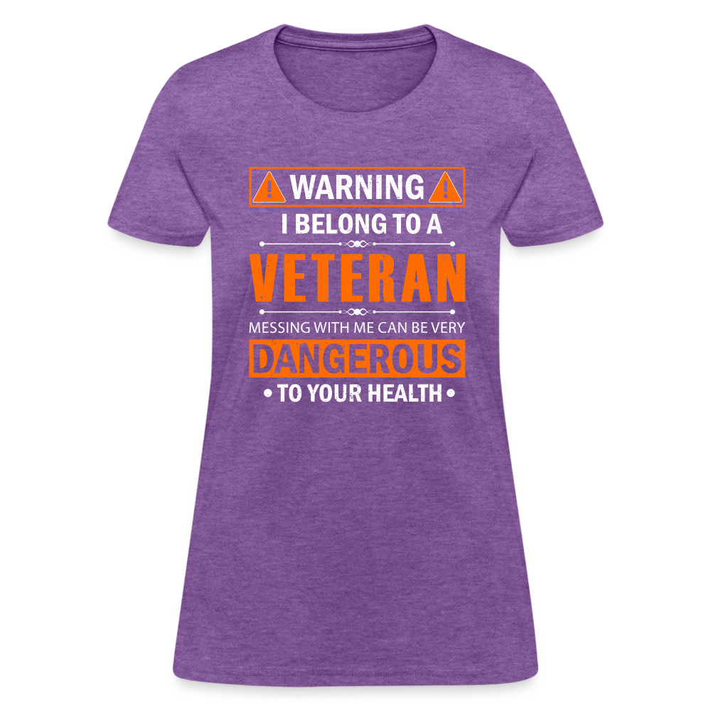 I Belong to a Veteran T-Shirt Color: purple heather