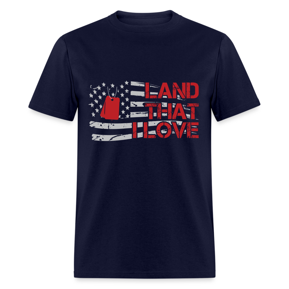 Land That I Love (with American Flag) T-Shirt Color: navy