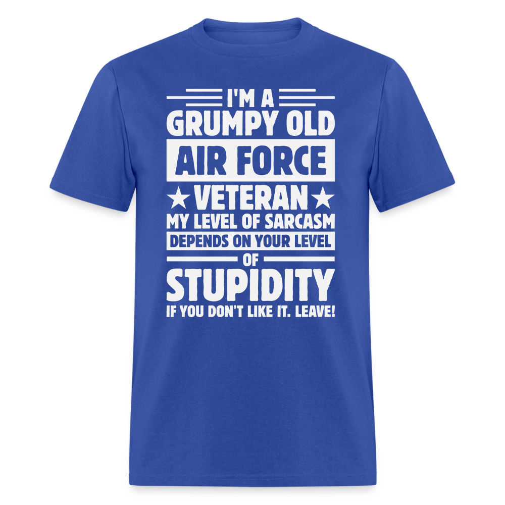 Grumpy Old Air Force Veteran T-Shirt Color: royal blue