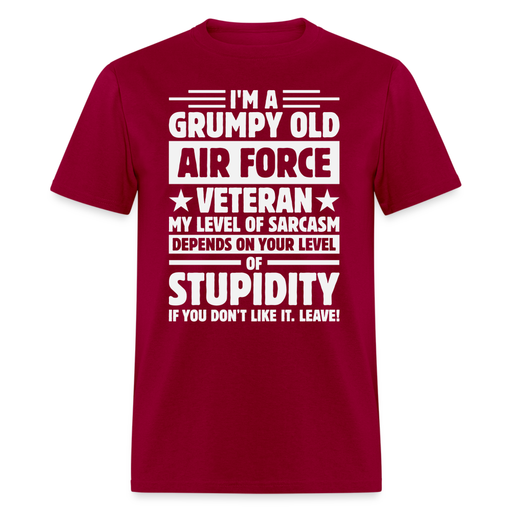 Grumpy Old Air Force Veteran T-Shirt Color: dark red