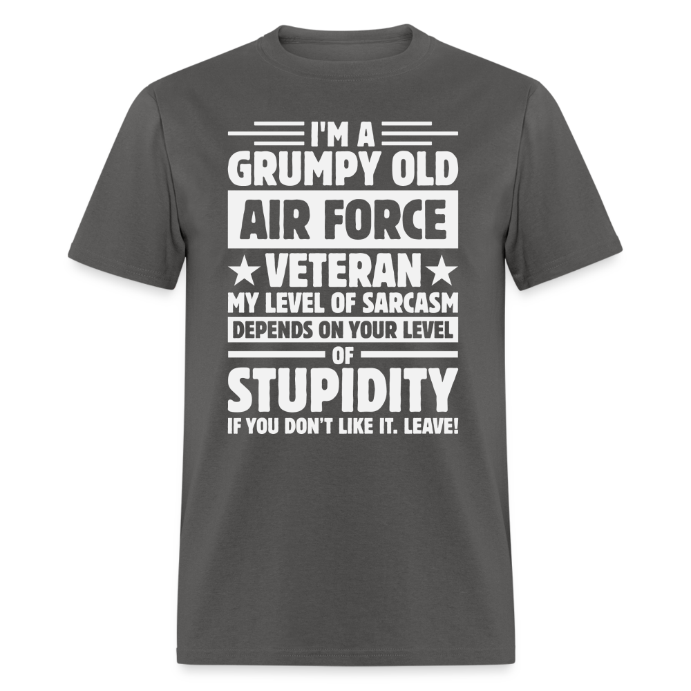 Grumpy Old Air Force Veteran T-Shirt - charcoal