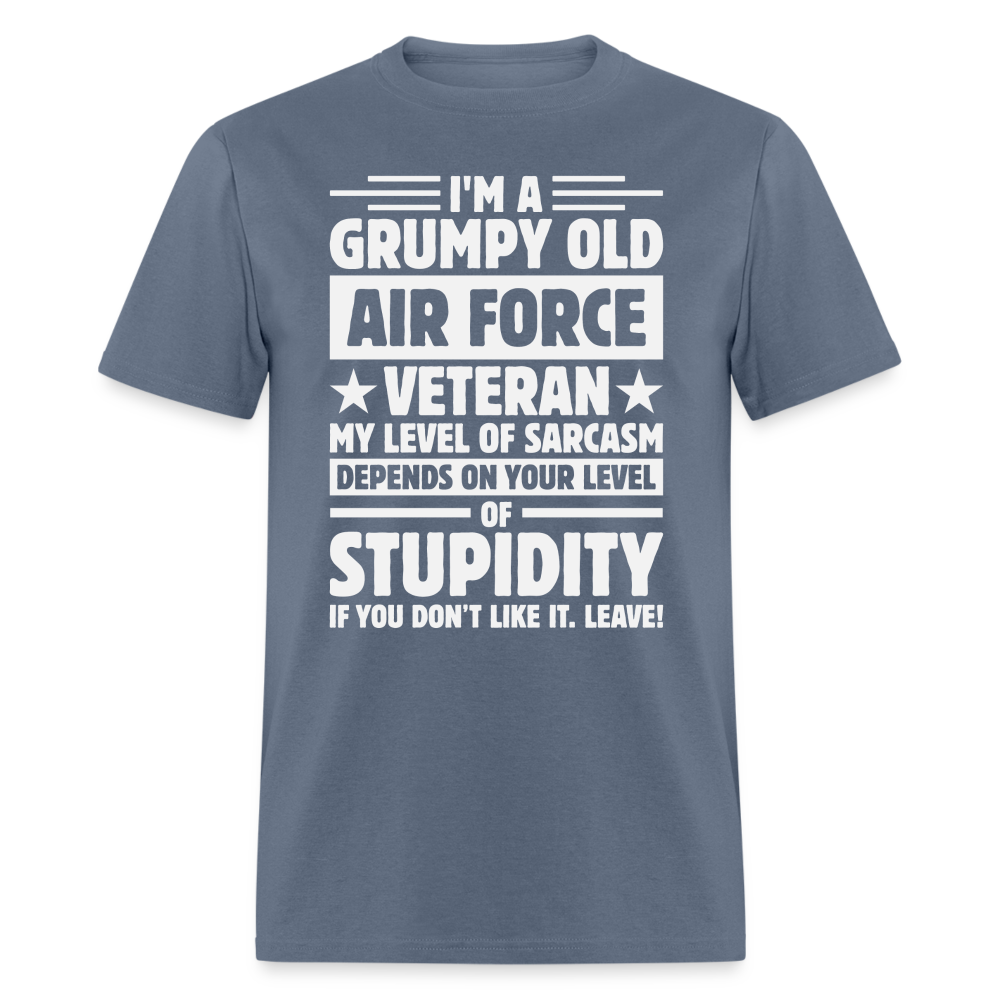 Grumpy Old Air Force Veteran T-Shirt Color: denim
