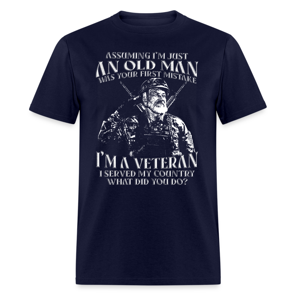 Old Man I'm A Veteran I Served My Country T-Shirt Color: navy