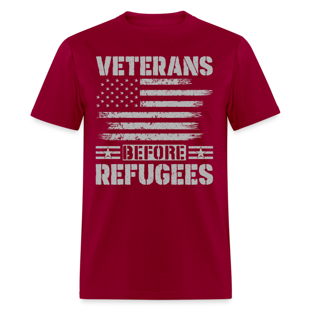 Veteran Before Refugees T-Shirt Color: dark red