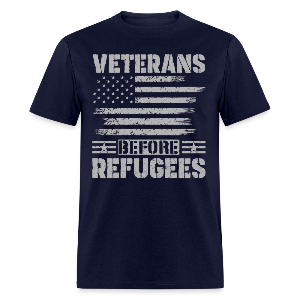 Veteran Before Refugees T-Shirt Color: navy