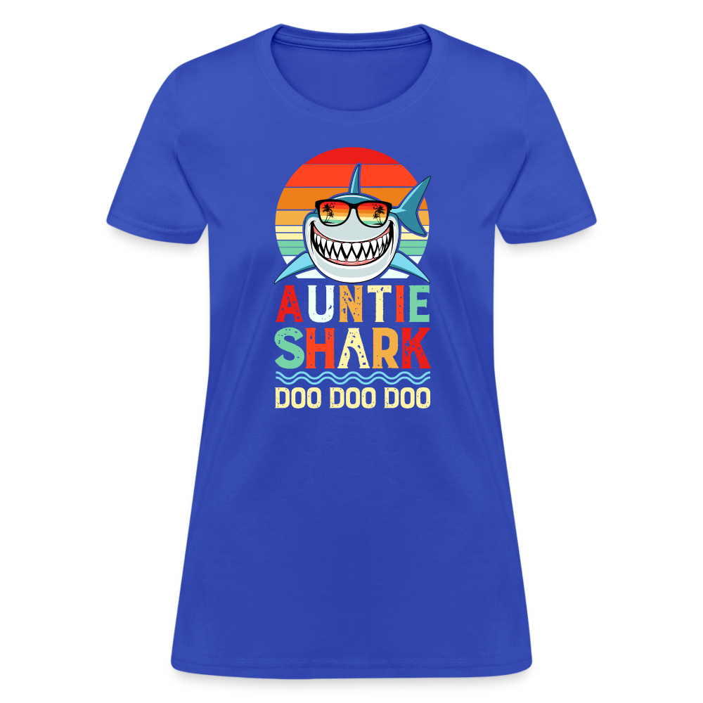 Auntie Shark T-Shirt - royal blue