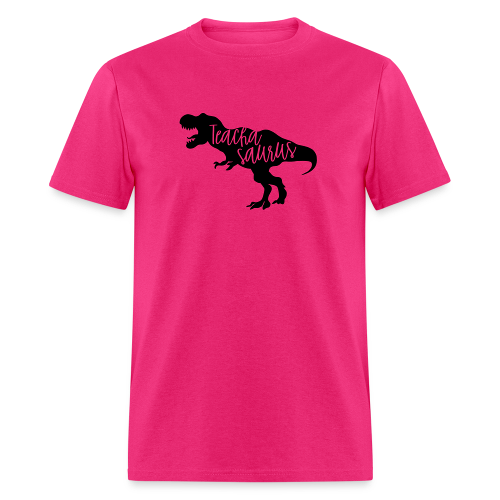 Teacha Saurus T-Shirt Color: fuchsia