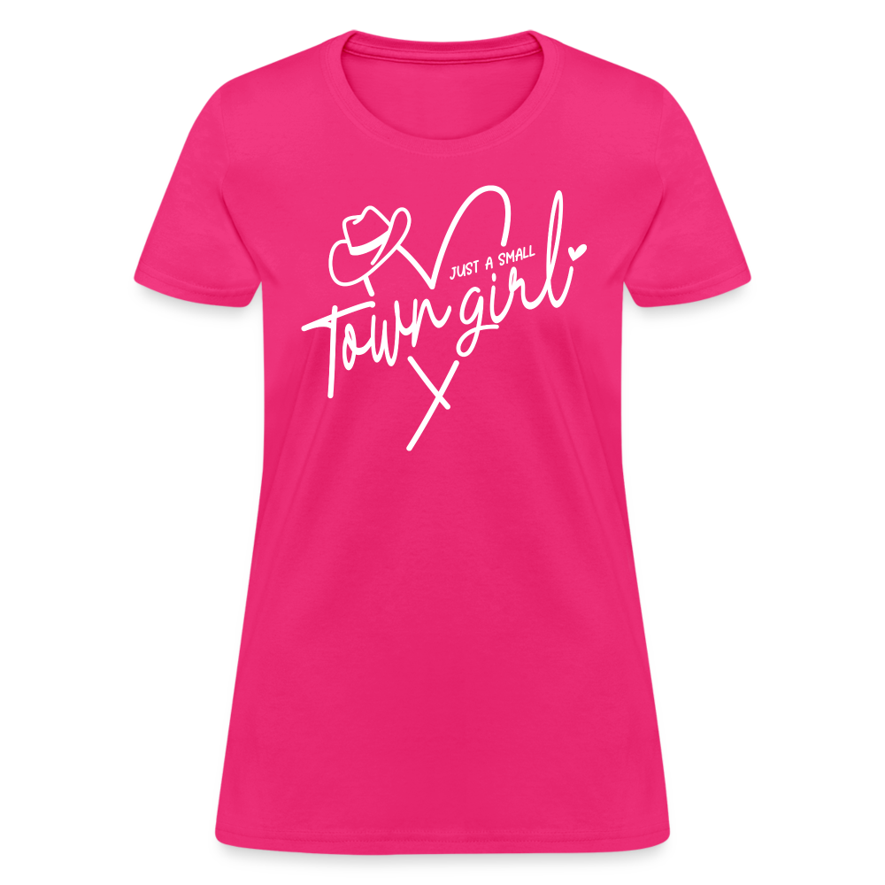 Just A Small Town Girl T-Shirt Color: fuchsia