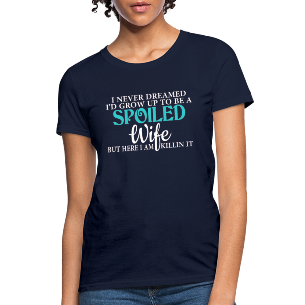 Spoiled Wife Killin It T-Shirt - navy