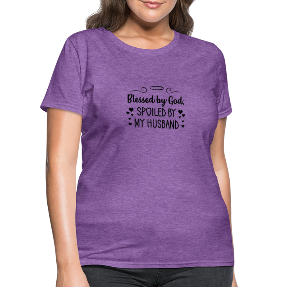 Blessed By God, Spoiled by my Husband T-Shirt - purple heather