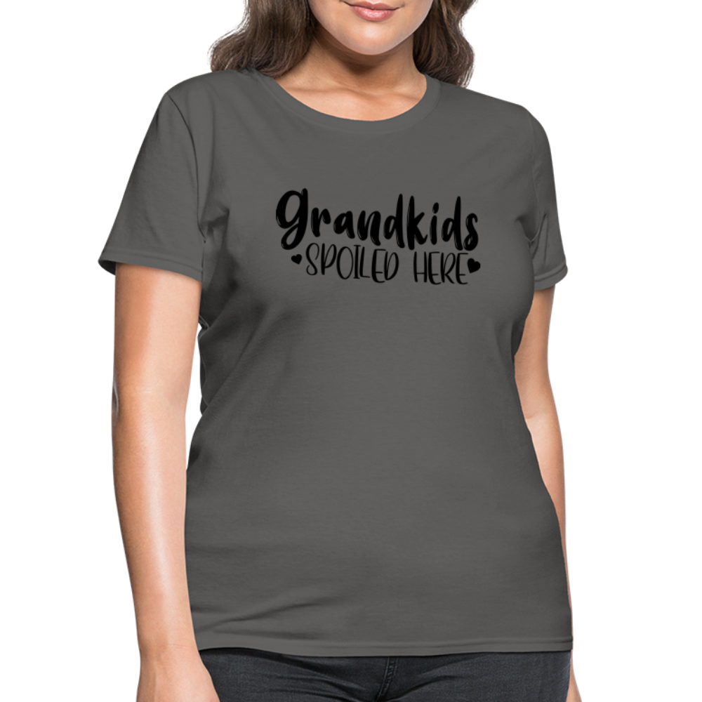 Grandkids Spoiled Here T-Shirt - charcoal