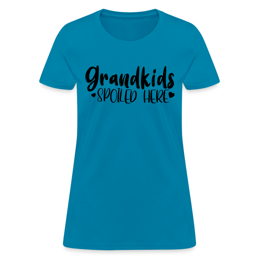 Grandkids Spoiled Here T-Shirt - turquoise