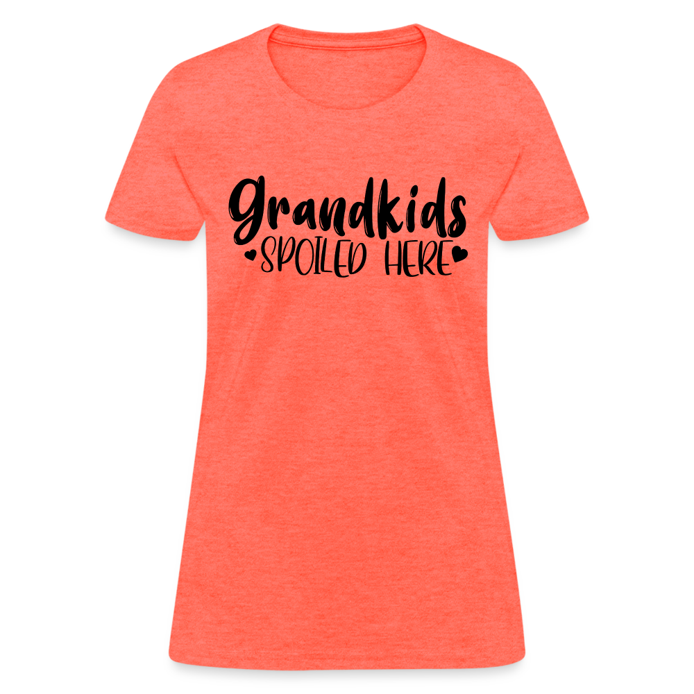 Grandkids Spoiled Here T-Shirt - heather coral
