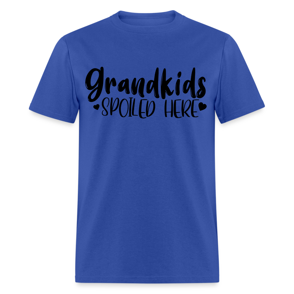 Grandkids Spoiled Here T-Shirt (for Grandfathers) Color: royal blue
