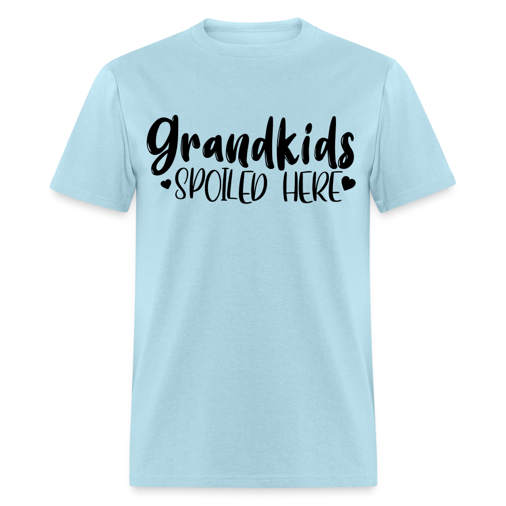 Grandkids Spoiled Here T-Shirt (for Grandfathers) Color: powder blue