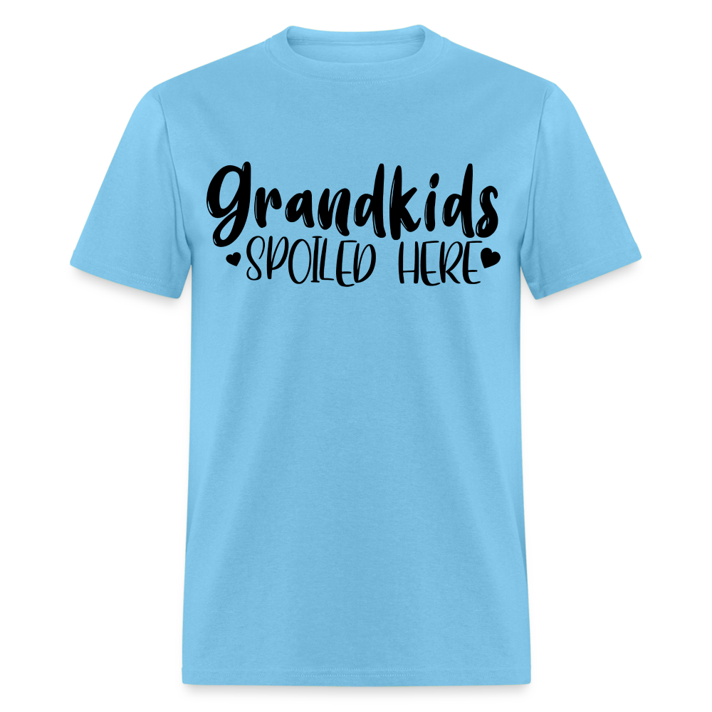 Grandkids Spoiled Here T-Shirt (for Grandfathers) - aquatic blue