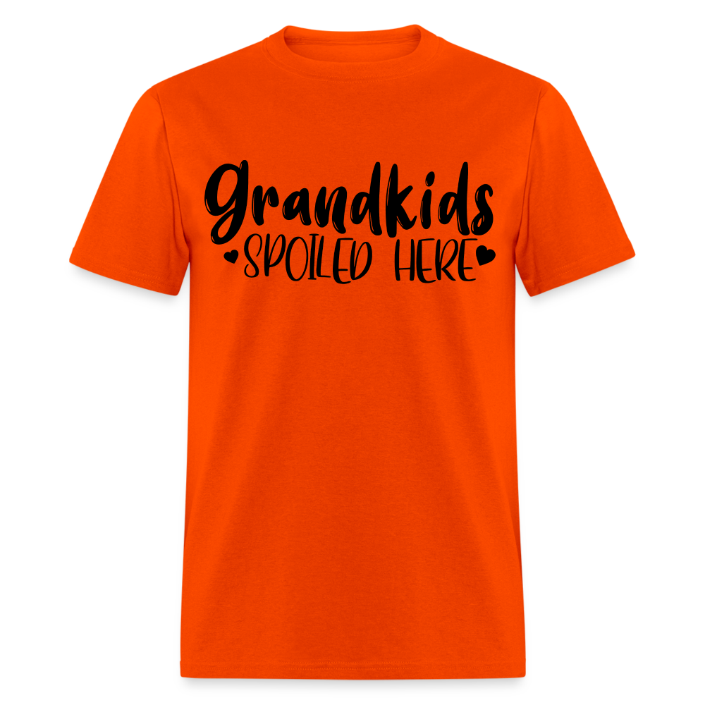 Grandkids Spoiled Here T-Shirt (for Grandfathers) Color: orange