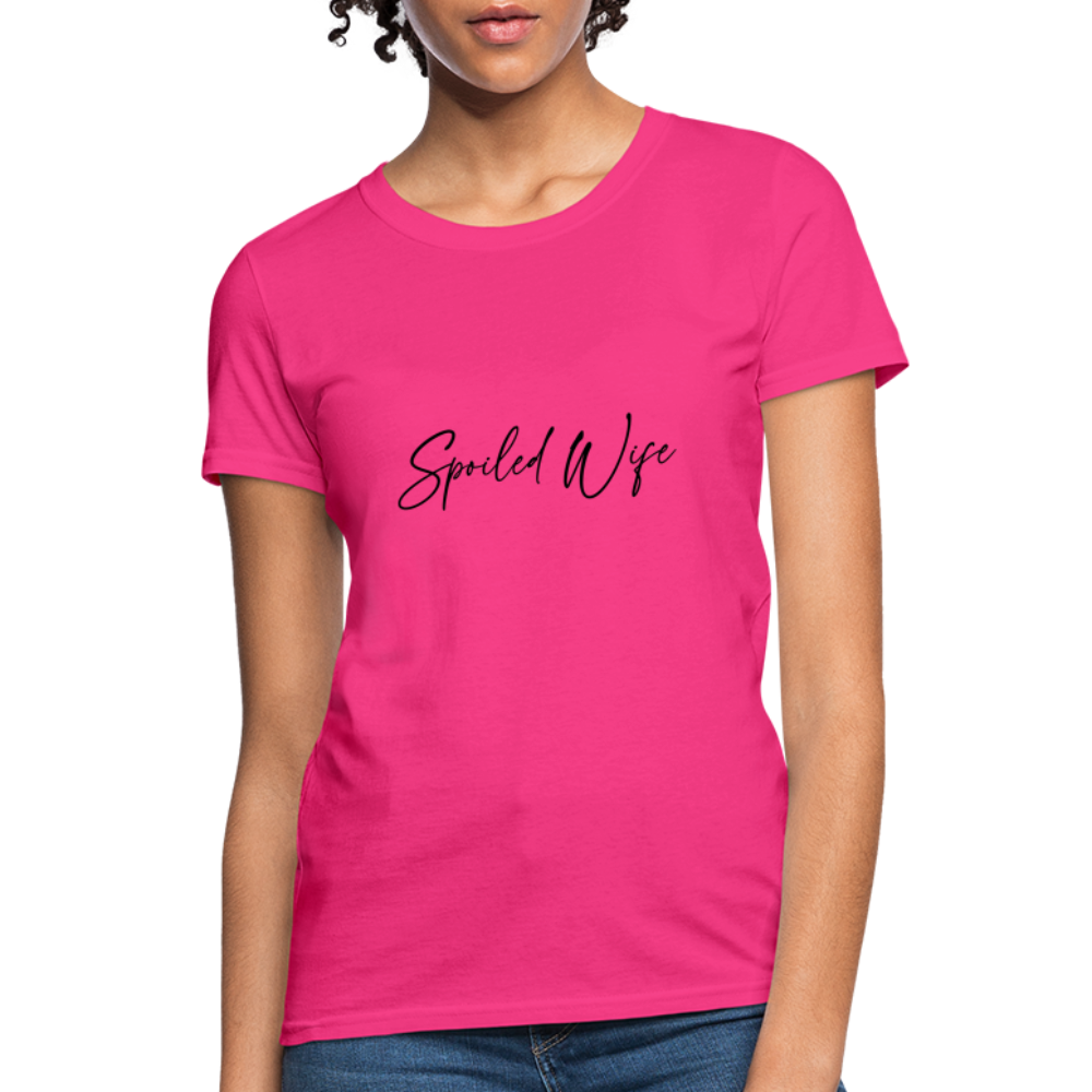 Spoiled Wife T-Shirt (Elegant Cursive Letters) - fuchsia