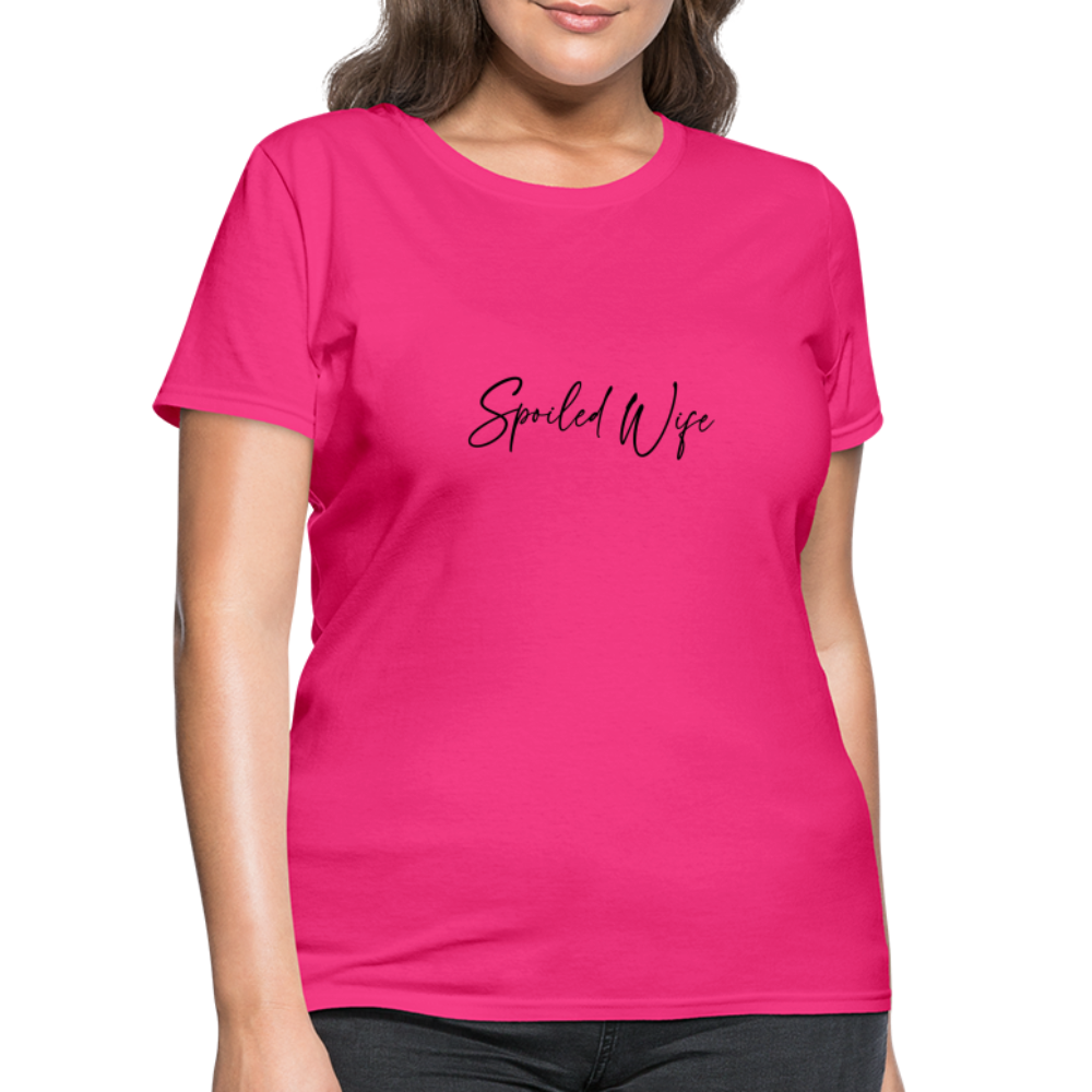 Spoiled Wife T-Shirt (Elegant Cursive Letters) - fuchsia