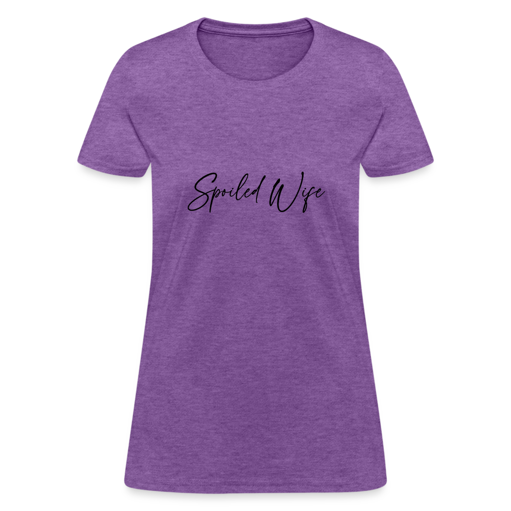Spoiled Wife T-Shirt (Elegant Cursive Letters) - purple heather