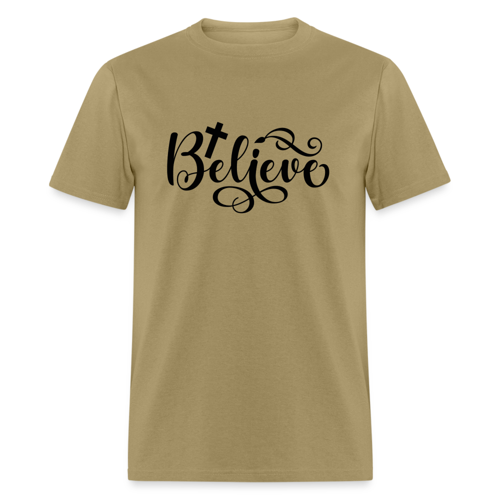 Believe T-Shirt (Cross) - khaki