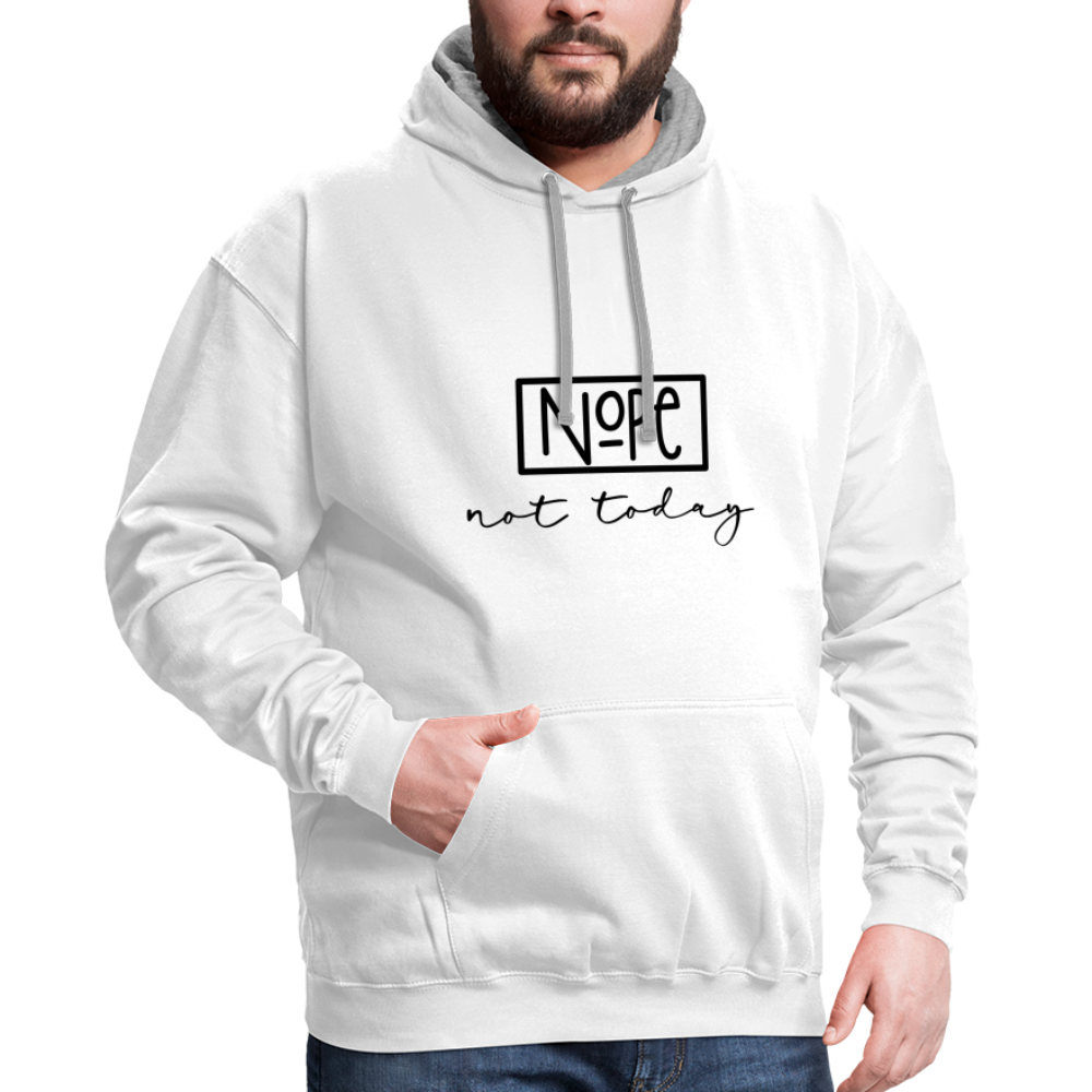 NoPe Not Today Heavy Hoodie Color: white/gray