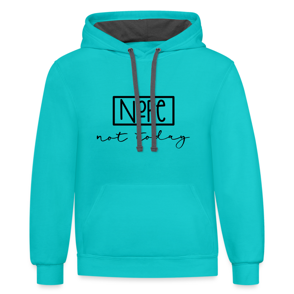 NoPe Not Today Heavy Hoodie Color: white/gray