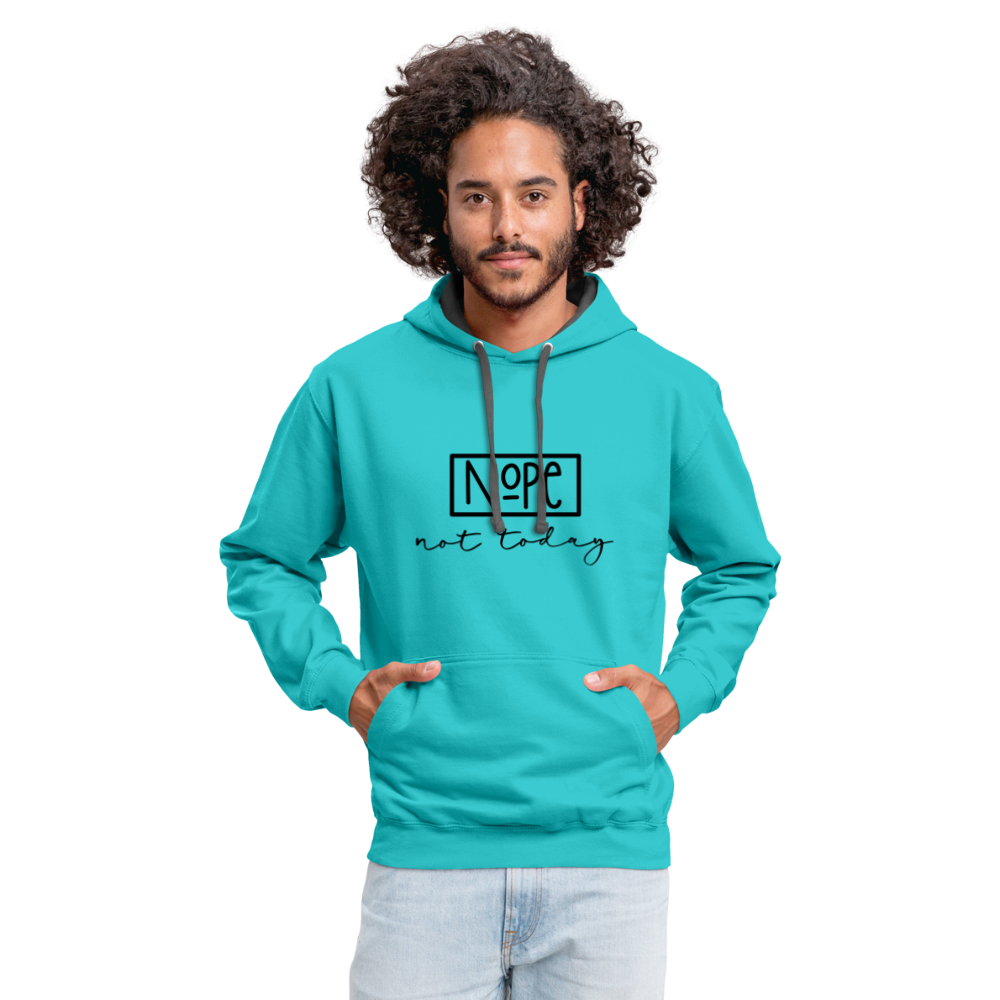 NoPe Not Today Heavy Hoodie Color: white/gray