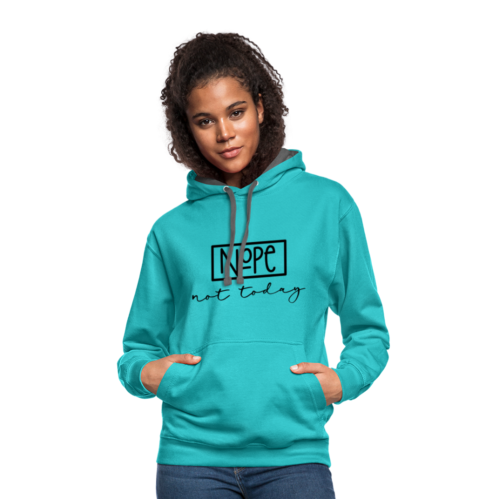 NoPe Not Today Heavy Hoodie Color: white/gray